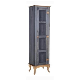 Torre em Madeira Pés Luiz Xv 1 Porta e 3 Prateleiras D161 - (azul) - 1