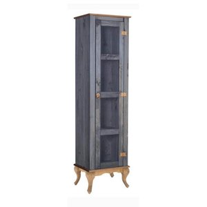 Torre em Madeira Pés Luiz Xv 1 Porta e 3 Prateleiras D161 - (azul)