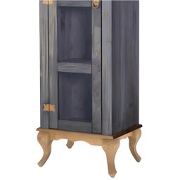 Torre em Madeira Pés Luiz Xv 1 Porta e 3 Prateleiras D161 - (azul) - 3