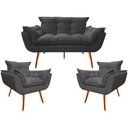 Ver imagem 1 de Kit Namoradeira + 02 Poltronas Decorativa para Sala de Estar Quarto Recepção Clinica Opala TWDECORA: