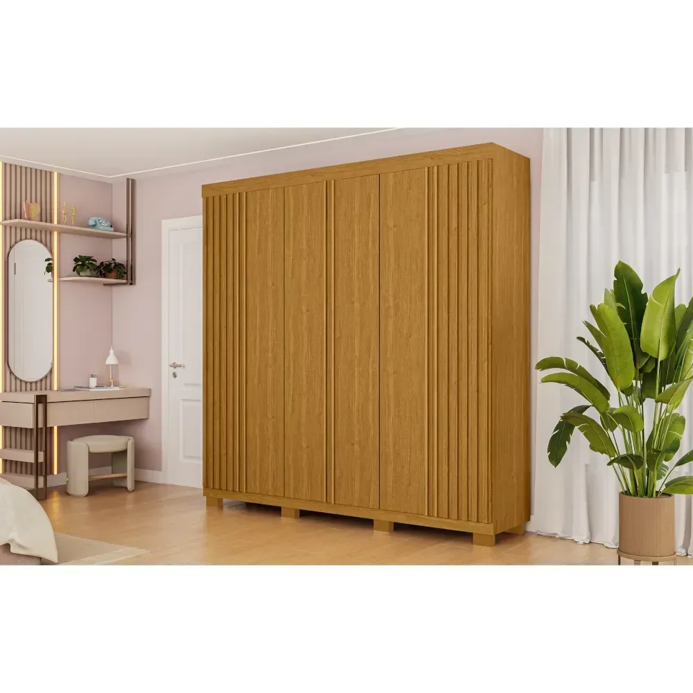 Ver imagem 2 de Guarda Roupa Casal Acp Eliza 6 Portas com Pés 100% Mdf - Cinamomo