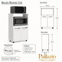 Ver imagem 4 de Balcão Multiuso Taís com Espaço para Microondas - Pallazio Cor:Branco