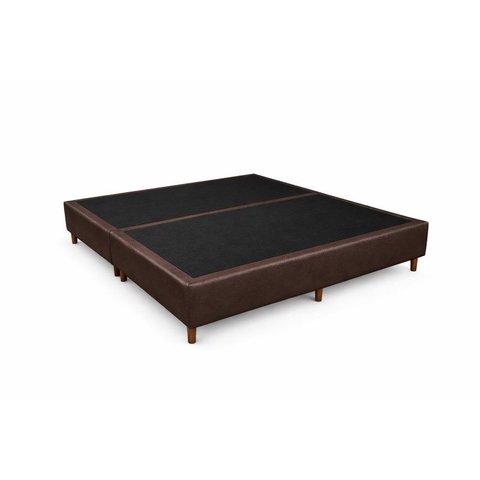 Box Ecopedic Corino Marrom Bi Partido Queen 99x158x26 Ecopremium