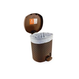 Kit 2 Lixeiras Rattan C/ Tampa Abertura Pedal Plástico Capacidade de 6 Litros Para Cozinha Escritóri - 6