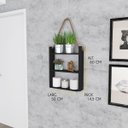 Ver imagem 2 de Nicho Prateleira Decorativo Corda 60 Cm Sala Quarto Escritório Banheiro MDP Preto - ClickLar