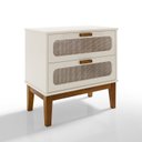Ver imagem 4 de Conjunto Mesa de Cabeceira Santorini Pes de Madeira 60cm Off White