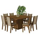 Ver imagem 3 de Conjunto Sala de Jantar Mesa Tampo de Madeira 8 Cadeiras Rustic/crema/bege Marisa Madesa