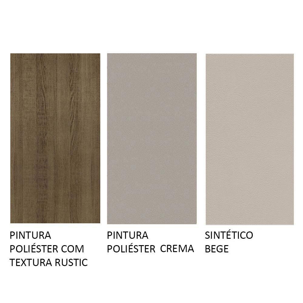 Conjunto Sala de Jantar Mesa Tampo de Madeira 8 Cadeiras Rustic/crema/bege Marisa Madesa - 10