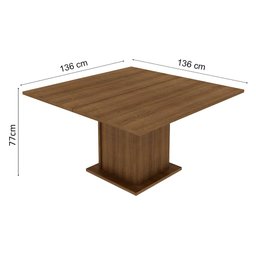 Conjunto Sala de Jantar Mesa Tampo de Madeira 8 Cadeiras Rustic/crema/bege Marisa Madesa - 3