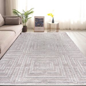 Tapete Sala 200x300 Alto Relevo Realce Eden 51 Cinza Prata