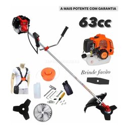Roçadeira Gasolina 63cc + Acessórios | Robusta e Resistente - 1