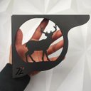 Ver imagem 3 de Mão Francesa Ornamentada 20cm Cervo Veado Preto em Aço para Prateleira Zarg