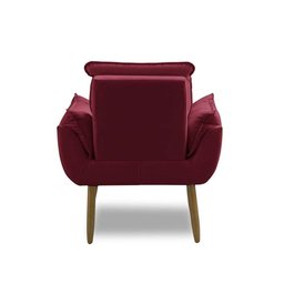 Kit 2 Poltronas para Sala Decorativa Opala Pés Madeira Suede Bordô Império Decor - 6