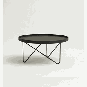 Mesa de Centro Steel - Tampo Laqueado - Base Aço Carbono - 80x35