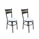 Ver imagem 1 de 2 Cadeiras Pretas para Cozinha Viena Cappuccino Premium Assento Branco