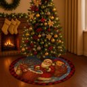 Ver imagem 6 de Saia Tapete Base Árvore de Natal Modelo 7 Decoração Papai Noel Enfeite Natalino Luxo Luvinco