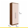 Armário Modulado com 2 Portas 78 x 218 x 47 Cm MDP Freijó Off White ClickLar - 2
