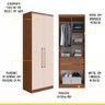 Armário Modulado com 2 Portas 78 x 218 x 47 Cm MDP Freijó Off White ClickLar - 3