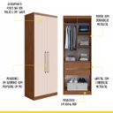 Ver imagem 3 de Armário Modulado com 2 Portas 78 x 218 x 47 Cm MDP Freijó Off White ClickLar
