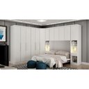 Ver imagem 1 de Modulado Casal Completo 6 Portas 8 Gavetas - Linea-branco - Móveis Novo Horizonte