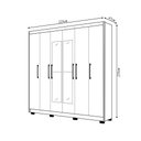 Ver imagem 4 de Guarda Roupa Casal Madesa 6 Portas Bater 6 Gavetas com Cabideiros Ajustáveis Mdf Nature/chumbo G98 G
