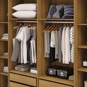 Ver imagem 5 de Guarda Roupa Casal Madesa 6 Portas Bater 6 Gavetas com Cabideiros Ajustáveis Mdf Nature/chumbo G98 G