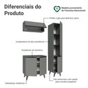 Ver imagem 4 de Conjunto Gabinete para Banheiro 120cm 5 Portas Cinza Nice Madesa 03
