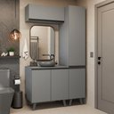 Ver imagem 1 de Conjunto Gabinete para Banheiro 120cm 5 Portas Cinza Nice Madesa 03