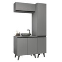 Ver imagem 2 de Conjunto Gabinete para Banheiro 120cm 5 Portas Cinza Nice Madesa 03