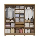 Ver mais imagens de Guarda-roupa Casal Kappesberg 3 Portas Reversíveis de Correr 3 Espelhos 2 Gavetas Nogueira