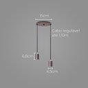 Ver imagem 2 de Pendente Soquete Duplo Alumínio Marrom P/ 2 Lâmpada E27 St1696