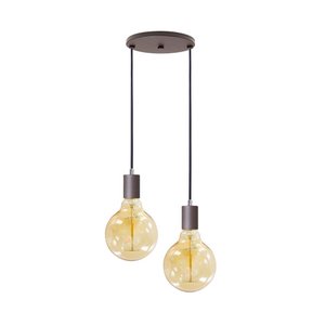 Pendente Soquete Duplo Alumínio Marrom P/ 2 Lâmpada E27 St1696
