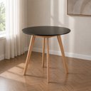 Ver imagem 6 de Conjunto Mesa Jantar Tampo Preto 90cm 4 Poltronas Moderna Basalto