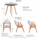 Ver imagem 3 de Conjunto Mesa Jantar Tampo Preto 90cm 4 Poltronas Moderna Basalto