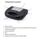 Ver imagem 2 de Sanduicheira Torradeira Mini Grill 2 Chapa Antiaderente 110V