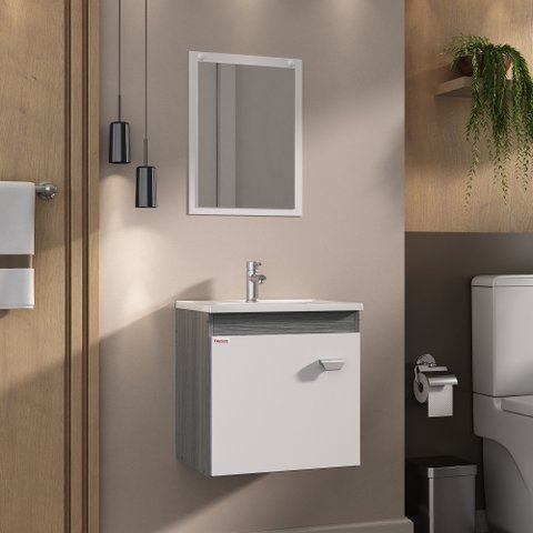Conjunto para Banheiro Kit Econômico Suspenso 43cm - Fabribam Gabinetes