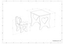 Ver imagem 4 de Mesa Infantil Coração, Kit com Duas Cadeiras em Mdf.
