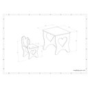 Ver imagem 4 de Mesa Infantil Coração, Kit com Duas Cadeiras em Mdf.