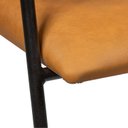 Ver imagem 6 de Cadeira de Metal Design Moderno Estofada para Sala de Jantar Zaya Preto/Corino Caramelo