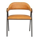 Ver imagem 7 de Cadeira de Metal Design Moderno Estofada para Sala de Jantar Zaya Preto/Corino Caramelo