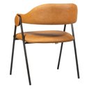 Ver imagem 4 de Cadeira de Metal Design Moderno Estofada para Sala de Jantar Zaya Preto/Corino Caramelo