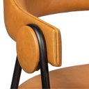 Ver imagem 5 de Cadeira de Metal Design Moderno Estofada para Sala de Jantar Zaya Preto/Corino Caramelo