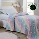 Ver imagem 1 de Cobertor Manta Infantil Brilha no Escuro Fleece Fluorescente Magica Unicórnio