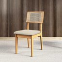 Ver imagem 5 de Cadeiras Jantar com Assento Estofado 2 Unidades 100% Mdf Cor:freijó com Courino Bege
