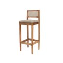 Ver imagem 4 de Kit 6 Banquetas Assento Encosto Estofado em Linho Hellen:mel com Palha