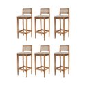 Ver imagem 2 de Kit 6 Banquetas Assento Encosto Estofado em Linho Hellen:mel com Palha