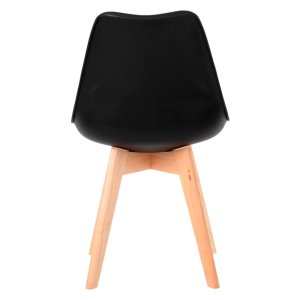 Kit 4 Cadeiras Leda Charles Eames Eiffel Preto Polipropileno Sala de Estar Jantar Mesa de Jantar