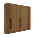 Ver imagem 1 de Guarda Roupa Casal Ripado 6 Portas 6 Gavetas da Vinci Ipê 100% Mdf - D' Doro