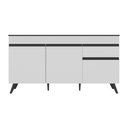 Ver imagem 5 de Balcão Cozinha Gabinete Pia 150 Cm 3 Portas 1 Gaveta Veneza Multimóveis Mp2072.964 Branco/preto