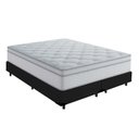 Ver imagem 1 de Cama Box Queen 158 Tecido Sintético Preto com Colchão Toronto Molas Ensacadas Branco D33
